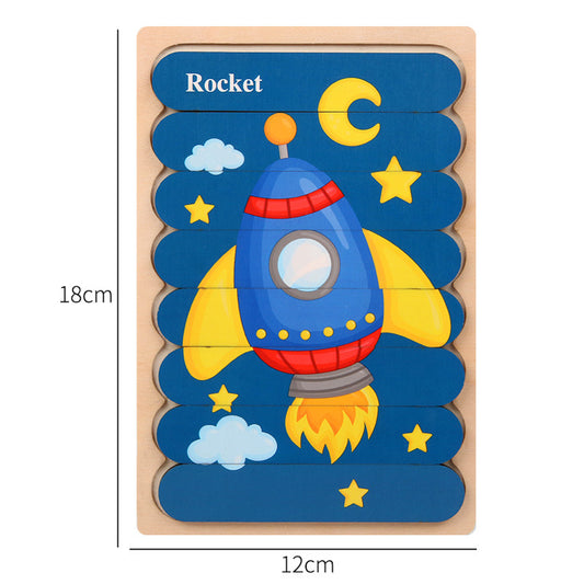 Montessori Bar Puzzle Board – Easy First Puzzle for Kids