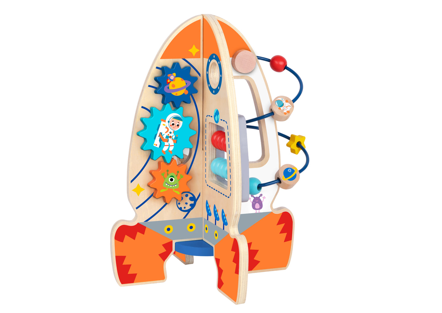 Wooden Rocket Toys Activity Cube