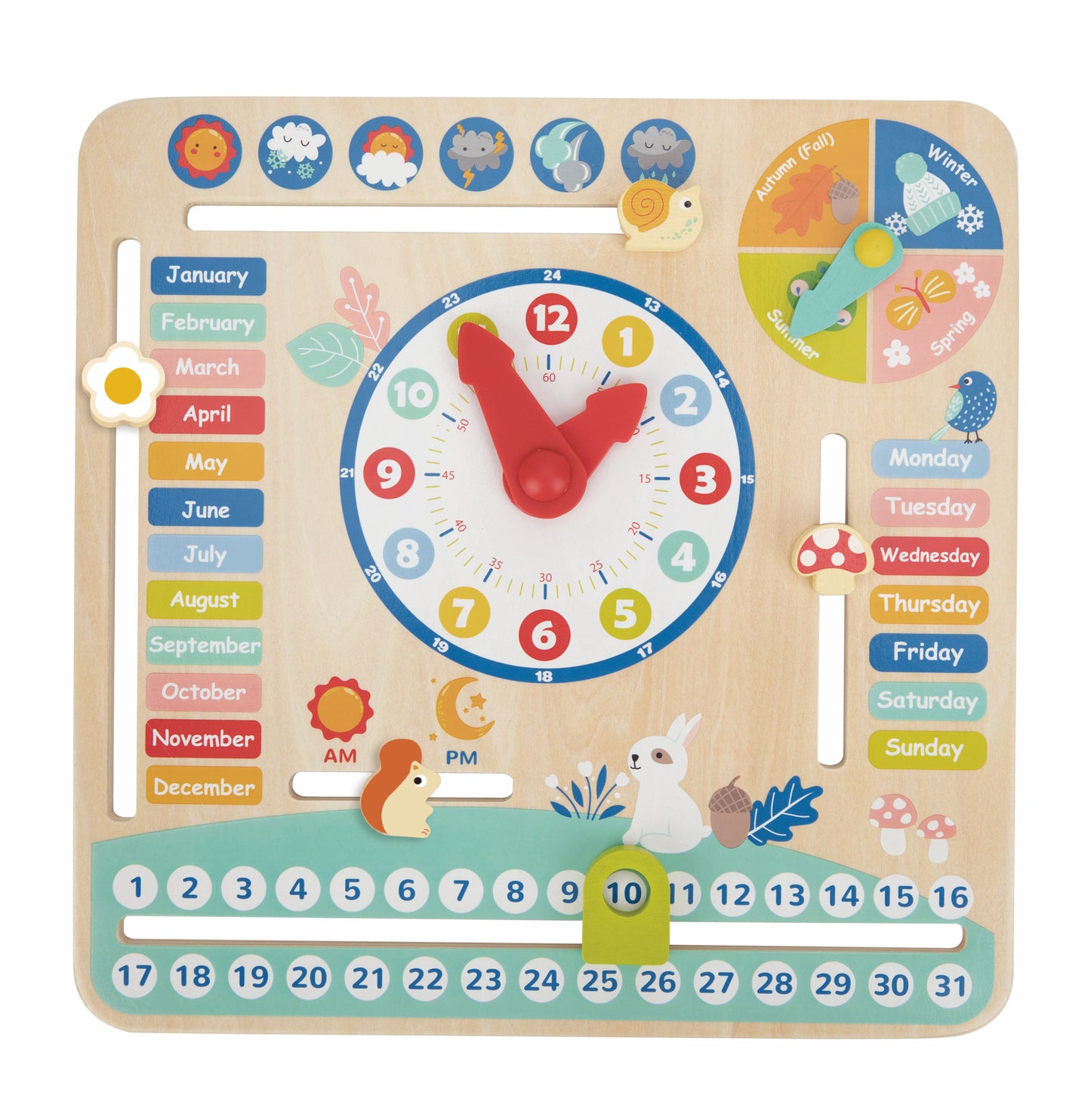 Kids Early Learning Wooden Calendar