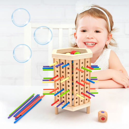 Montessori Wooden Stick & Ball Drop Game
