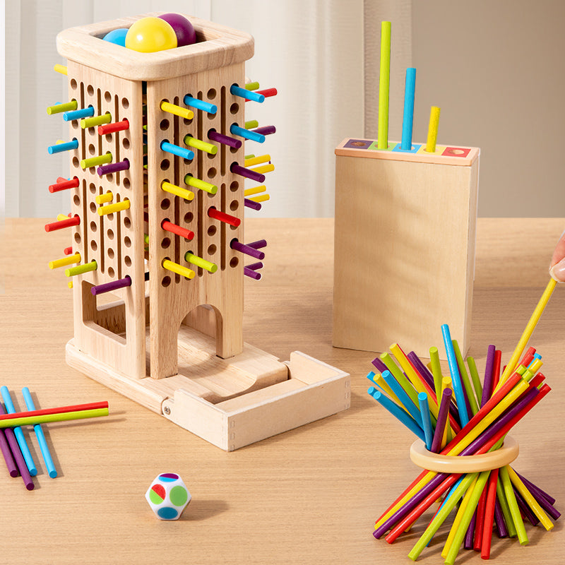 Montessori Wooden Stick & Ball Drop Game