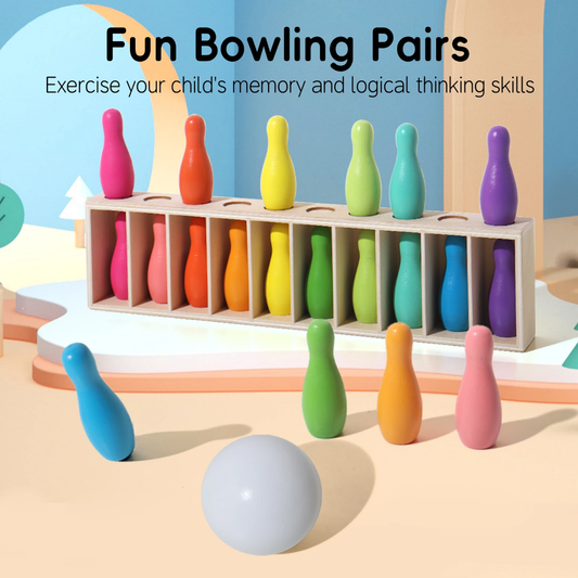Custom Bowling Children Wooden Rainbow Game
